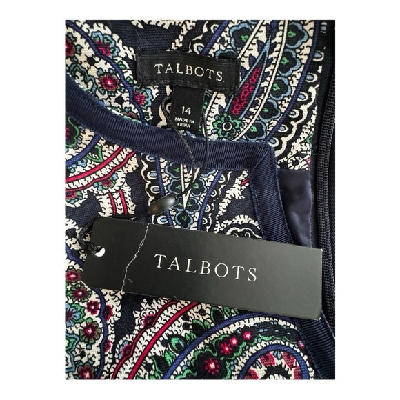Talbots Paisley Belted Sheath Dress Size 14 – Classic, Flattering, New - Picture 6 of 6
